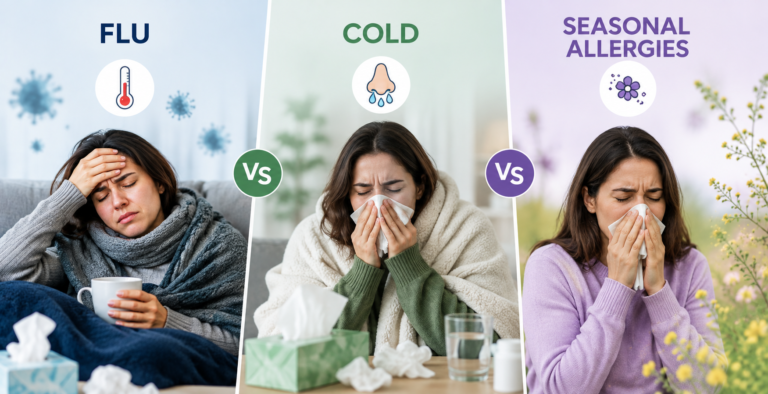 Flu vs. Cold vs. Seasonal Allergies: How to Tell the Difference
